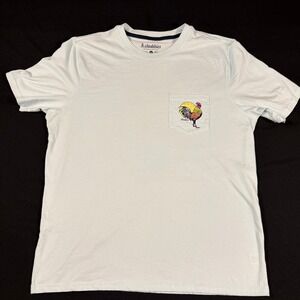 Chubbies Mens XXL Light Blue Rooster Graphic Pocket T-Shirt Wake Up The Weekend